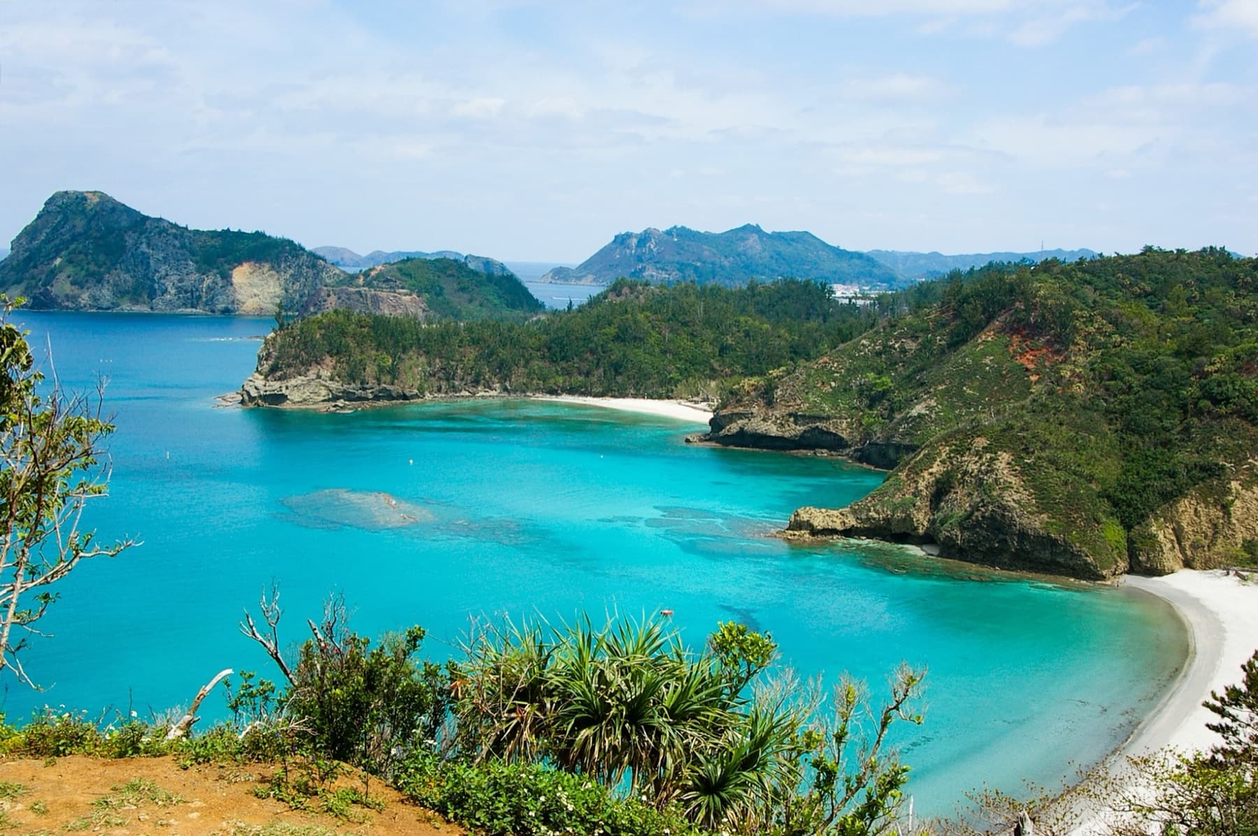 Turquoise coves and white sand beaches on Chichijima in the Ogasawara Islands