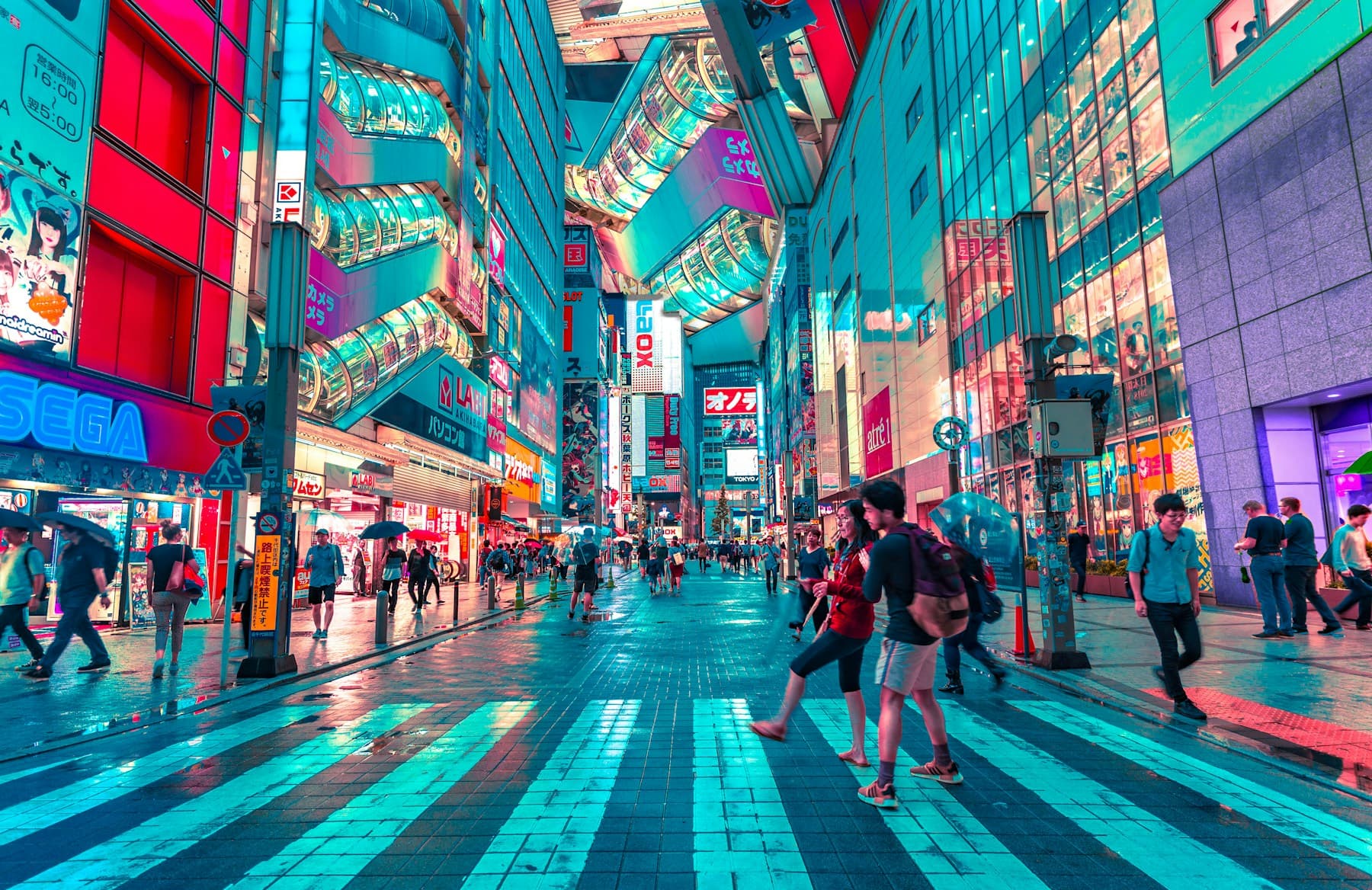 Akihabara street at night