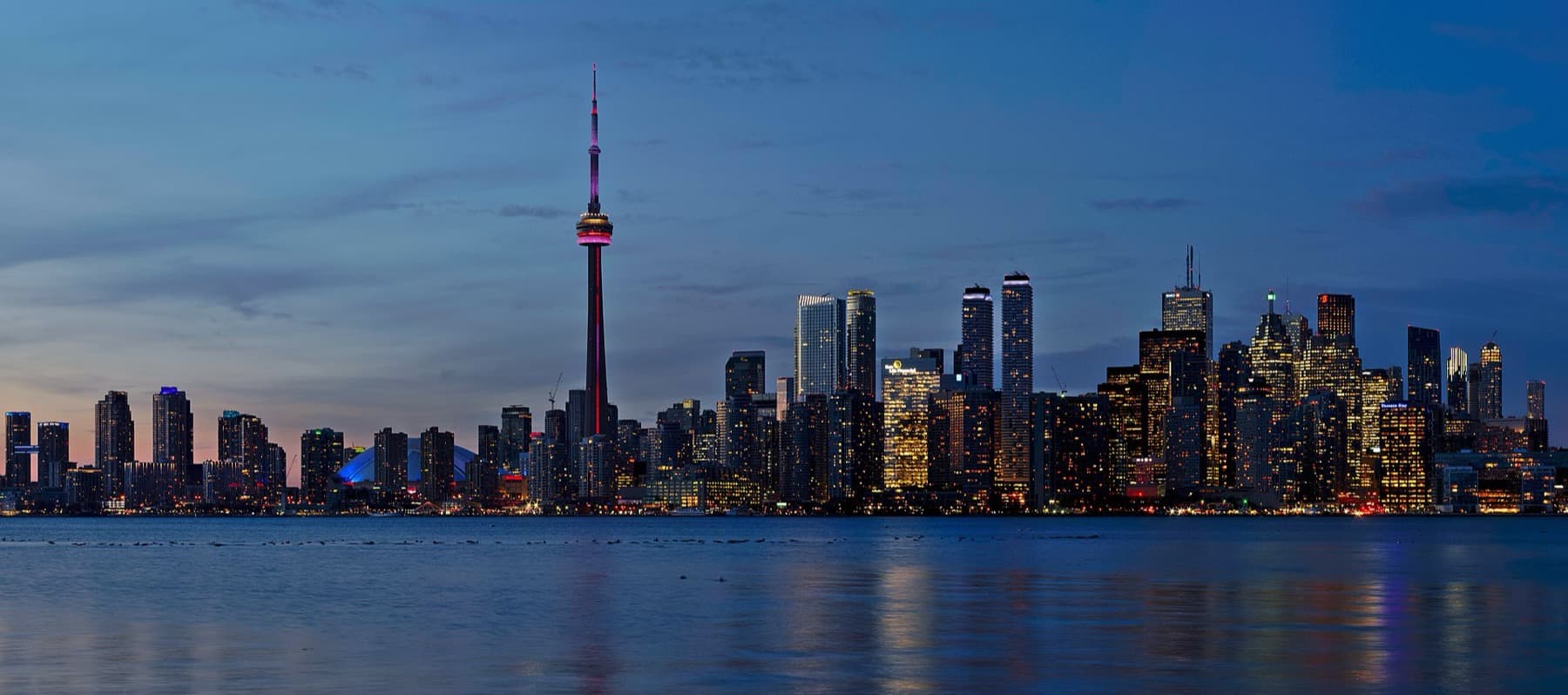 Toronto skyline at sunset